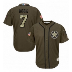 Youth Majestic Houston Astros 7 Craig Biggio Replica Green Salute to Service MLB Jersey