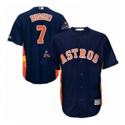 Youth Majestic Houston Astros 7 Craig Biggio Replica Navy Blue Alternate 2017 World Series Champions Cool Base MLB Jersey