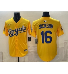 Men Kansas City Royals 16 Bo Jackson Gold Sluggerrr Patch Vapor Limited Stitched Baseball Jersey Men Kansas City Royals 16 Bo Jackson Gold Sluggerrr Patch Vapor Limited Stitched Baseball Jersey