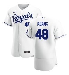 Men Kansas City Royals 48 Chance Adams Men Nike White Home 2020 Flex Base Player MLB Jersey