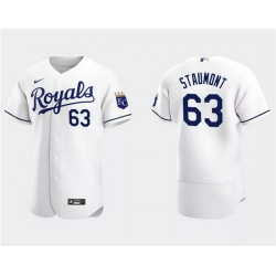 Men Kansas City Royals 63 Josh Staumont White Flex Base Stitched MLB Jersey