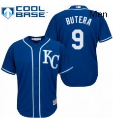 Mens Majestic Kansas City Royals 9 Drew Butera Replica Blue Alternate 2 Cool Base MLB Jersey 