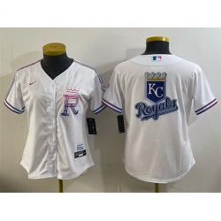 Women Kansas City Royals Team Big Logo White 2026 City Connect Stadium Stitched Baseball Jersey