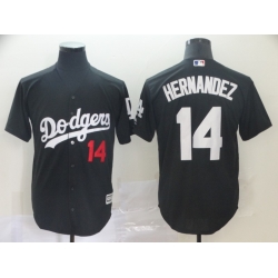 Dodgers 14 Enrique Hernandez Black Turn Back The Clock Cool Base Jersey