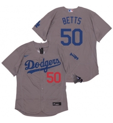 Dodgers 50 Mookie Betts Gray 2020 Nike Flexbase Jersey