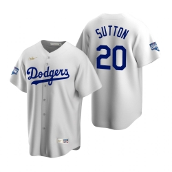 Men Brooklyn Los Angeles Dodgers 20 Don Sutton White 2020 World Series Champions Cooperstown Collection Jersey