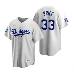 Men Brooklyn Los Angeles Dodgers 33 David Price White 2020 World Series Champions Cooperstown Collection Jersey