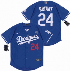 Men Dodgers 24 Kobe Bryant Blue Cool Base Stitched MLB Jersey