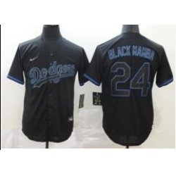 Men Dodgers 24 Kobe Bryant Name Black Mamba Black  Cool Base Stitched MLB Jersey