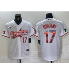 Men Los Angeles Dodgers 17 Shohei Ohtani White Mexico Cool Base Stitched Baseball Jersey