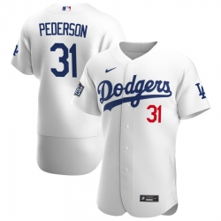 Men Los Angeles Dodgers 31 Joc Pederson Men Nike White Home 2020 World Series Bound Flex Base Player MLB Jersey