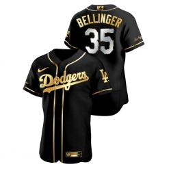 Men Los Angeles Dodgers 35 Cody Bellinger Black Gold 2020 Nike Flexbase Jersey