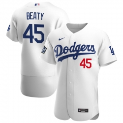 Men Los Angeles Dodgers 45 Matt Beaty Men Nike White Home 2020 World Series Bound Flex Base Player MLB Jersey