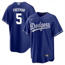 Men Los Angeles Dodgers 5 Freddie Freeman Royal Cool Base Stitched Baseball jersey