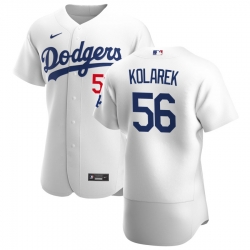 Men Los Angeles Dodgers 56 Adam Kolarek Men Nike White Home 2020 Flex Base Player MLB Jersey