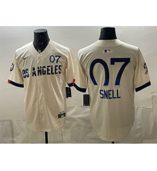 Men Los Angeles Dodgers  7 Blake Snell Cream 2024 City Connect Limited Stitched Baseball Jersey