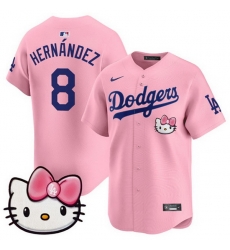 Men Los Angeles Dodgers 8 Enrique Hernandez Pink 2025 Hello Kitty Vapor Limited Stitched Baseball Jersey