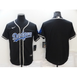 Men Los Angeles Dodgers Blank Black Cool Base Stitched Baseball jersey