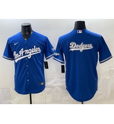 Men Los Angeles Dodgers Team Big Logo Royal Alternate Stadium Stitched Baseball Jerseys