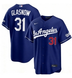 Men Los Angeles Dodgers Tyler Glasnow 31 Blue 2026 Gold Collection Stadium Stitched Baseball Jersey