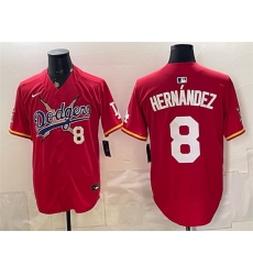 Men Los Angeles Dodgers x One Piece  8 Enrique Hernandez Red Vapor Premier Limited Stitched Baseball Jersey
