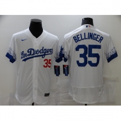 Men's Los Angeles Dodgers #35 Cody Bellinger White Elite City Player Jersey