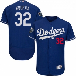 Mens Majestic Los Angeles Dodgers 32 Sandy Koufax Royal Blue Flexbase Authentic Collection 2018 World Series Jersey