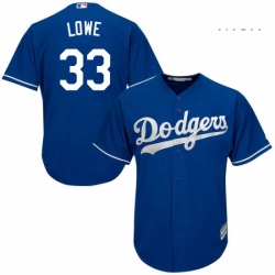 Mens Majestic Los Angeles Dodgers 33 Mark Lowe Replica Royal Blue Alternate Cool Base MLB Jersey 