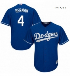 Mens Majestic Los Angeles Dodgers 4 Babe Herman Replica Royal Blue Alternate Cool Base MLB Jersey