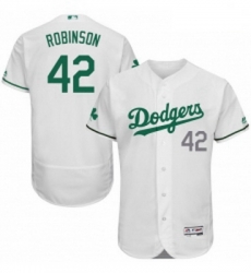 Mens Majestic Los Angeles Dodgers 42 Jackie Robinson White Celtic Flexbase Authentic Collection MLB Jersey 