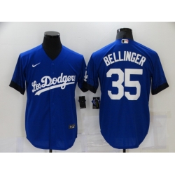 Men's Nike Los Angeles Dodgers #35 Cody Bellinger Blue Cool Base Player Jersey