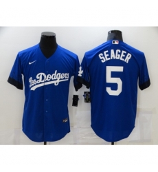 Men's Nike Los Angeles Dodgers #5 Corey Seager Blue Game City Player Jersey