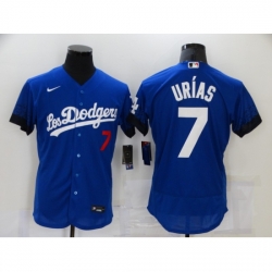 Men's Nike Los Angeles Dodgers #7 Julio Urias Blue Elite City Player Jersey