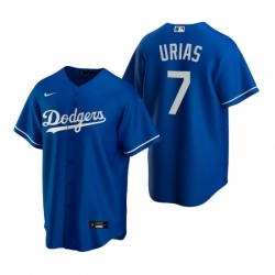 Mens Nike Los Angeles Dodgers 7 Julio Urias Royal Alternate Stitched Baseball Jerse