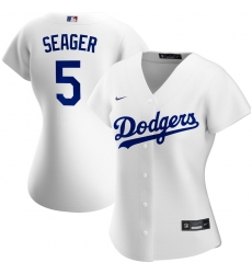 Los Angeles Dodgers 5 Corey Seager Nike Women Home 2020 MLB Player Jersey White