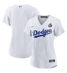 Women Los Angeles Dodgers 22 Clayton Kershaw White 2024 World Series Cool Base Stitched Baseball Jersey