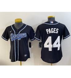 Women Los Angeles Dodgers  44 Andy Pages Black Stitched Baseball Jersey  