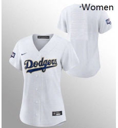 Women Los Angeles Dodgers Blank Gold Trim Openning Day Game Champions Jersey