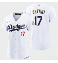 Women Los Angeles Dodgers Shohei Ohtani Nike White 2026 Gold Collection Stadium Jersey