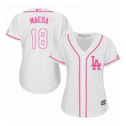 Womens Majestic Los Angeles Dodgers 18 Kenta Maeda Authentic White Fashion Cool Base MLB Jersey