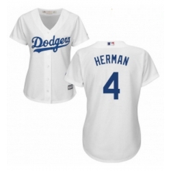 Womens Majestic Los Angeles Dodgers 4 Babe Herman Authentic White Home Cool Base MLB Jersey