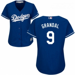 Womens Majestic Los Angeles Dodgers 9 Yasmani Grandal Authentic Royal Blue Alternate Cool Base MLB Jersey