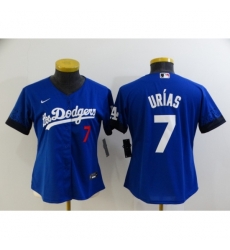 Women's Nike Los Angeles Dodgers #7 Julio Urias Blue City Player Jersey