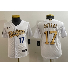 Youth Los Angeles Dodgers 17 Shohei Ohtani White Flex Base Stitched Baseball Jersey 2