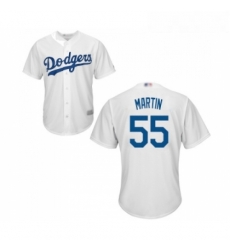 Youth Los Angeles Dodgers 55 Russell Martin Authentic White Home Cool Base Baseball Jersey 