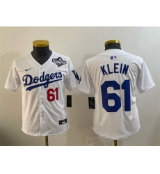 Youth Los Angeles Dodgers 61 Will Klein White 2025 World Series Home Limited Stitched Baseball Jersey Youth Los Angeles Dodgers 61 Will Klein White 2025 World Series Home Limited Stitched Baseball Jersey