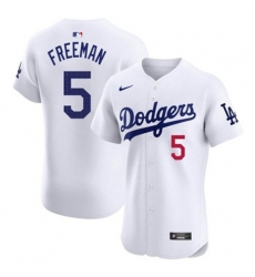 Youth Los Angeles Dodgers Freddie Freeman #5 White Flex Base 2024 Home Stitched Jersey