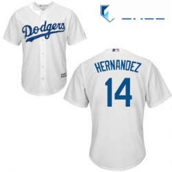 Youth Majestic Los Angeles Dodgers 14 Enrique Hernandez Replica White Home Cool Base MLB Jersey