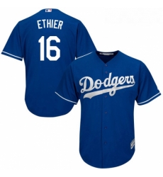 Youth Majestic Los Angeles Dodgers 16 Andre Ethier Authentic Royal Blue Alternate Cool Base MLB Jersey