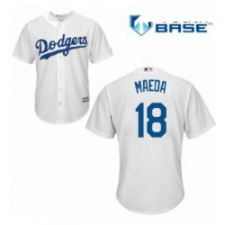 Youth Majestic Los Angeles Dodgers 18 Kenta Maeda Replica White Home Cool Base MLB Jersey